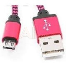 1427691 Gembird Кабель USB 2.0 Cablexpert CC-mUSB2pe1m, AM/microBM 5P, 1м, нейлоновая оплетка, алюминиевые разъемы, фиолетовый, пакет
