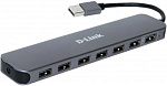 1212682 Разветвитель USB 2.0 D-Link DUB-H7 7порт. черный (DUB-H7/E1A)