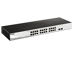 D-Link DGS-1210-26/FL1A, L2 Managed Switch with 24 10/100/1000Base-T ports and 2 1000Base-X SFP ports.8K Mac address, 802.3x Flow Control, 256 of 802.
