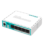 RB750r2 Маршрутизатор MIKROTIK hEX lite with 850MHz CPU, 64MB RAM, 5 LAN ports, RouterOS L4, plastic case, PSU