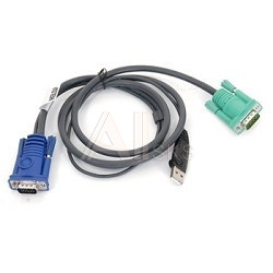 1194039 ATEN 2L-5202U Кабель KVM USB(тип А Male)+HDB15(Male) <-> SPHD15(Male) 1,8м., черный.