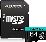 3205424 Карта памяти MICRO SDXC 64GB W/ADAP. AUSDX64GUII3CL10-CA1 ADATA