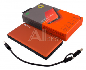 1152259 Мобильный аккумулятор GP Portable PowerBank MP10 Li-Pol 10000mAh 2.4A+2.4A+3A оранжевый 2xUSB