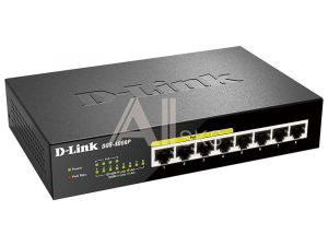Коммутатор D-LINK DGS-1008P/D2A,L2 Unmanaged Switch with 8 10/100/1000Base-T ports (4 PoE ports 802.3af/802.3at (30 W), PoE Budget 68).8K Mac address, Auto-sensi