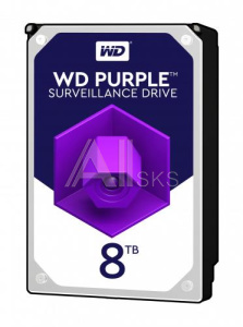 1264374 Жесткий диск WESTERN DIGITAL Purple 8Тб Наличие SATA 3.0 256 Мб 7200 об/мин 3,5" WD82PURZ