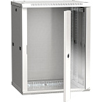 1000399398 19" настенный шкаф 18U 600x450 стекл. передняя дверь, серый (плоск. упак)