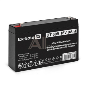 1968081 Exegate EX294051RUS Аккумуляторная батарея ExeGate DT 609 (6V 9Ah, клеммы F1)