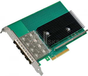 1000504599 Сетевая карта Intel Celeron Intel® Ethernet Network Adapter X722-DA4, Quad SFP+ Ports, 10 GBit/s, PCI-E x8 (v3), VMDq, PCI-SIG* SR-IOV Capable, iSCSI, iWARP RDMA,