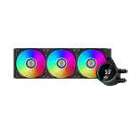 1000775491 Система охлаждения/ PCCooler DA360 Pro ARGB Digital BK (300W, 360mm, LED temp., Black, ARGB/ Fans: 3x120mm, 75.8CFM, 33.7dBA, 2200RPM/ Pump height