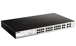 DGS-1210-28P/FL1A Коммутатор D-LINK Управляемый L2 PoE-коммутатор, 24x1000Base-T PoE, 4xCombo 1000Base-T/SFP, PoE-бюджет 193 Вт, защита от статического электричества до 6 кВ, CLI