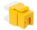 LAN-OK45U5E/180P-YL Модуль Keystone, RJ45, кат.5E, UTP, 180 градусов, со встроенной шторкой, желтый