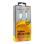 1642638 Cablexpert Кабель USB 2.0 CC-G-mUSB02S-1.8M	 AM/microB, серия Gold, длина 1.8м, серебро, блистер