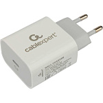 11035181 Cablexpert Зарядное устройство 20Вт, 3А, QC3.0/PD, 1xType-C, белый, пакет (MP3A-PC-44)