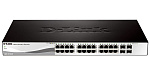 D-Link DGS-1210-28/F1A, L2 Smart Switch with 24 10/100/1000Base-T ports and 4 1000Base-X SFP ports.16K Mac address, 802.3x Flow Control, 4K of 802.1Q