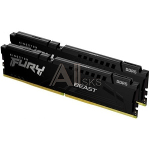 1962588 Kingston DDR 5 DIMM 64Gb PC48000, 6000Mhz, Kingston FURY Beast Black CL40 (Kit of 2) (KF560C40BBK2-64) RTL