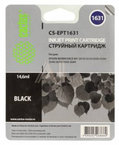 325411 Картридж струйный Cactus CS-EPT1631 черный (14.6мл) для Epson WF-2010/2510/2520/2530/2540/2630/2650/2660