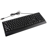 1736326 Клавиатура Gembird KB-220L {с подстветкой, USB, черный, 104 клавиши, подсветка Rainbow, кабель 1.5м, водоотталкивающая поверхность}