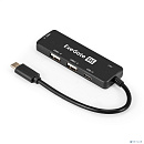 Exegate EX299789RUS USB-Хаб (концентратор) 4-в-1 ExeGate DUB-211C (кабель-адаптер USB3.0 Type-C --> 2xUSB2.0, 1xUSB3.0 (5GB/s), Type-C (DATA), Plug&Pl