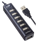 1859119 Perfeo USB-HUB 7 Port, (PF-H034 Black) чёрный [PF_C3225]