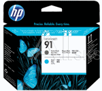 C9460A Печатающая головка HP 91 для DesignJet Z6100, матово/черная + синяя (просрочен рекомендуемый срок годности!!)