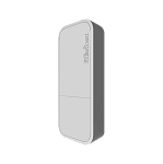RBwAP2nD MikroTik wAP with 650MHz CPU, 64MB RAM, 1xLAN, built-in 2.4Ghz 802.11b/g/n Dual Chain wireless with integrated antenna, RouterOS L4, white outdoor enc