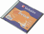 910081 Диск DVD-R Verbatim 4.7Gb 16x Slim case (1шт)