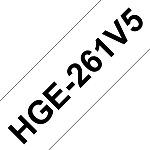 HGe261V5 Brother HGE261V5: лента для печати наклеек черным на белом фоне, ширина: 36 мм, 5 шт