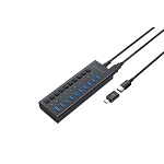 1930741 Корпус HARPER HUB-10MB Black USB-концентратор, Интерфейс: 10 х USB 3.2, Переходник: USB 3.0 / Type-C, Скорость передачи данных: до 5 Гб/с, Материал корпуса: