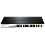 Коммутатор D-LINK DES-1210-28P/C2A, L2 Smart Switch with 24 10/100Base-TX ports and 2 10/100/1000Base-T ports and 2 100/1000Base-T/SFP combo-ports (4 PoE ports 8