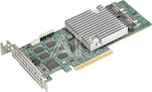 Supermicro AOC-S3916L-H16IR-32DD+-O 16-port/12Gb/s/32 SATA/SAS drives/ RAID (0/1/5/6/10/50/60)/8GB DDR4 on-card cache/SlimSASx8