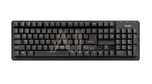 Клавиатура SVEN Standard 301 USB чёрная, 105 клавиш, красная кириллица, классич. раскладка, коробка цвет