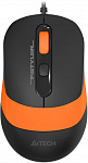 1929945 Мышь A4Tech Fstyler FM10S черный/оранжевый оптическая (1600dpi) silent USB (3but)