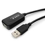 1841549 Cablexpert UAE016-BLACK Кабель удлинит. USB 2.0 активный AM/AF, 4.8м, черный, пакет