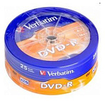 587860 Диск DVD-R Verbatim 4.7Gb 16x wagon wheel (25шт) (43730)