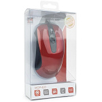 1508560 Gembird MOP-400-R красный USB {Мышь, бесшумный клик, 2 кнопки+колесо кнопка, 1000 DPI, soft-touch, кабель 1.45м, блистер}