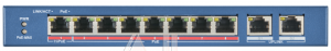 1000607635 8 RJ45 100M PoE с грозозащитой 6кВ, 2 Uplink порт 1000М Ethernet, бюджет PoE 60Вт, поддерживают режим передачи до 300 м, IEEE802.3af IEEE802.3at;48