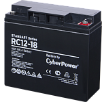 1000527462 Аккумуляторная батарея SS CyberPower RC 12-18 / 12 В 18 Ач Battery CyberPower Standart series RС 12-18, voltage 12V, capacity (discharge 20 h) 18Ah,