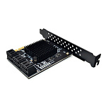 1863641 Контроллер ORIENT AJ1062S6, PCI-Ex1 v3.0, SATA3.0 6Gb/s, 6-port int, ASM1062+JMB585 chipset, oem