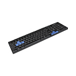 1802375 Exegate EX283618RUS Клавиатура Exegate LY-402N {USB, 102кл., Enter большой, 8 голуб клавиш, шнур 1,35м, черн, Color box}