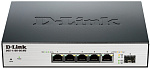 1000236877 Коммутатор D-LINK Настраиваемый компактный EasySmart с 5 портами/ 5-ports UTP 10/100/1000Mbps + 1-port 1000Mbps SFP, Layer 2 EasySmart Gigabit Switch, 11"