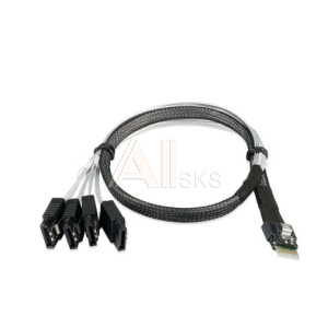 11001364 Supermicro CBL-SAST-1275A-100 Интерфейсный кабель/ Slimline x8 (STR) to 4x SATA, P1 75cm, P2 75cm, P3 90cm (for SYS-510P/SYS-510T/SYS-520P)
