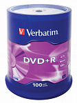 54126 Диск DVD+R Verbatim 4.7Gb 16x Cake Box (100шт) (43551)