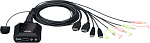 1000615575 KVM-переключатель ATEN CS22H [CS22H-AT] кабельный, 2 порта, USB, 4K HDMI, пульт удаленного переключения порта/ 2 PORT USB HDMI KVM SWITCH