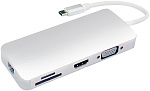 1000498434 Greenconnect Адаптер-переходник Type C на RJ45 + HDMI + VGA + Card Reader + USB3.0-разветвитель на 2 пота