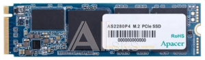 SSD APACER AS2280P4 512Gb M.2 2280 PCIe Gen3x4, R2100/W1500 Mb/s, 3D TLC, MTBF 1.5M, NVMe 1.3, 400TBW, Retail, 3 years (AP512GAS2280P4-1)