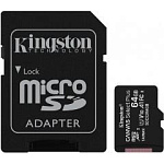 1380023 Карта памяти MICRO SDXC 64GB UHS-I W/ADAPTER SDCS2/64GB KINGSTON