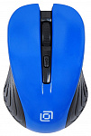 368630 Мышь Оклик 545MW черный/синий оптическая (1600dpi) беспроводная USB для ноутбука (4but)