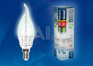 08136 LED-CW37-6W/NW/E14/FR ALM01WH пластик