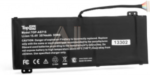 1986354 Батарея для ноутбука TopON TOP-AS715 15.4V 3574mAh литиево-ионная Acer Aspire 7 A715-74G, AN517-51, Nitro 5 AN515-43, A517-51, AN515-54, AN515-55, AN5