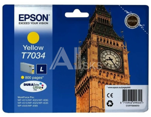 C13T70344010 Картридж Epson WP 4000/4500 Series Ink L Cartridge Yellow 0.8k